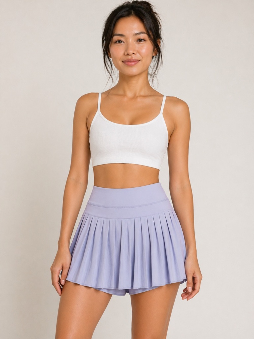 Gold Hinge pleated skort with built-in spandex shorts and hidden side pockets